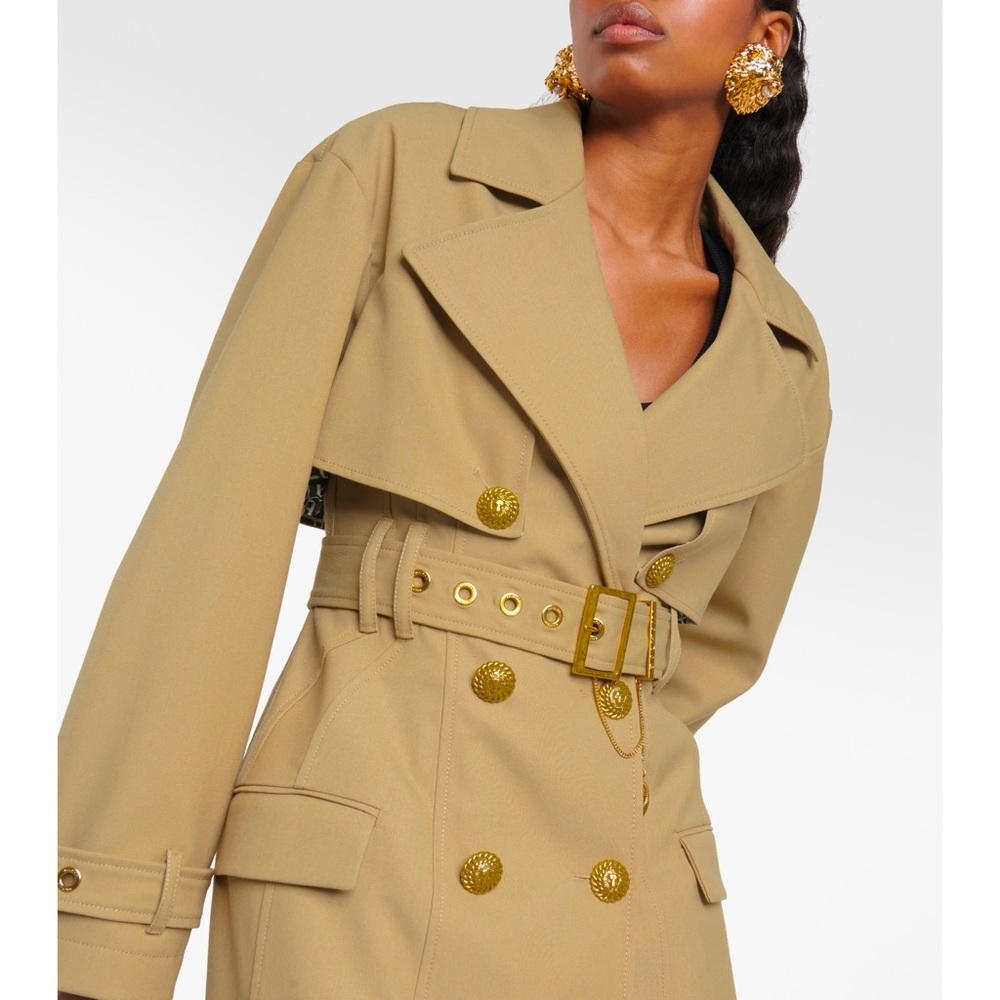 Balmain Gabardine Trench Coat size 34